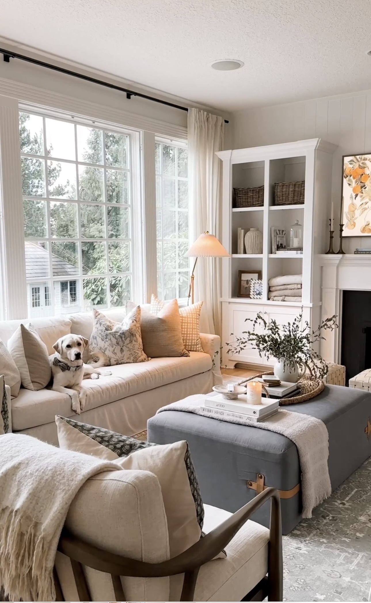 Nancy Meyers Style Family Room (Before + After) - wellhaus